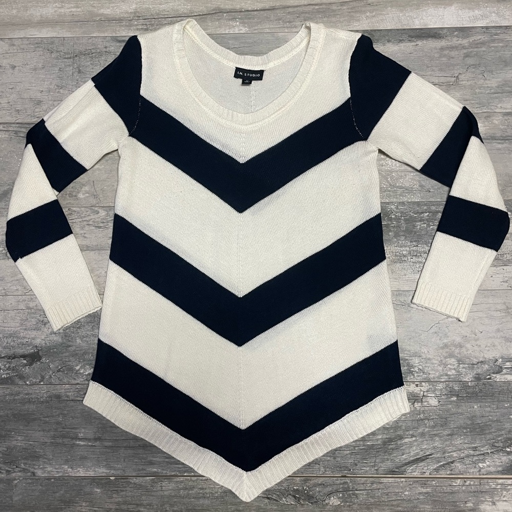 I.N Studios Chevron Two Toned Sweater